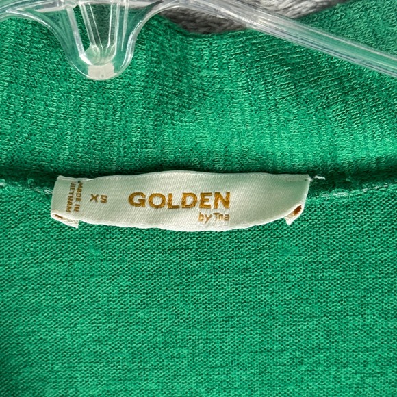 Aritzia TNA Golden Cardigan Sweater Womens XS Green Knit Button Front Preppy - Picture 5 of 10
